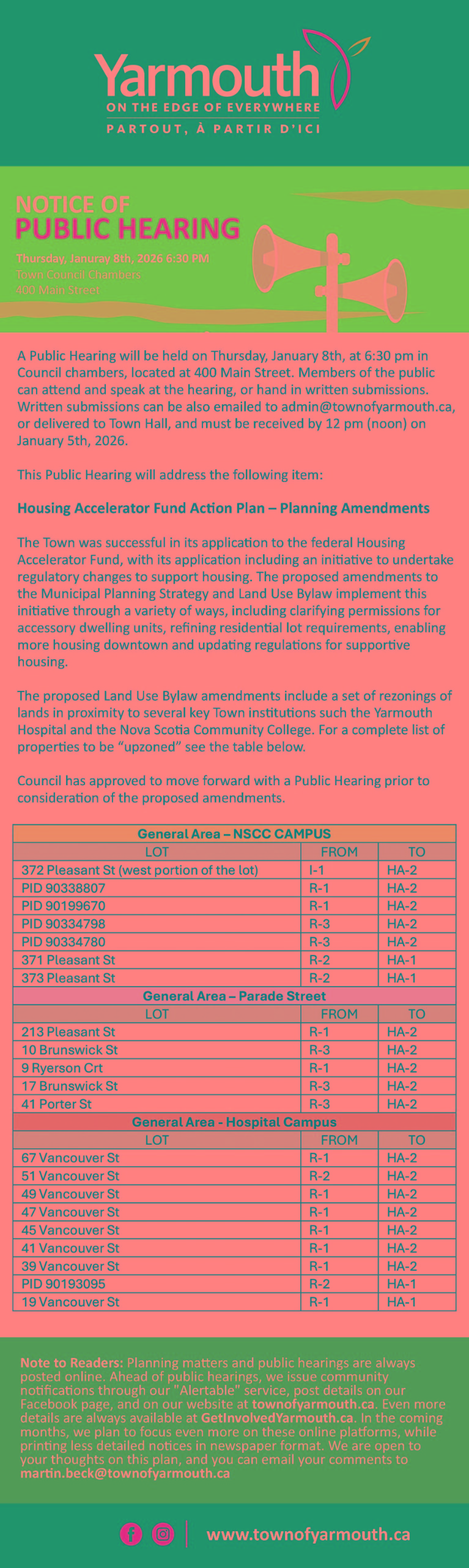 Notice of a Public Hearing