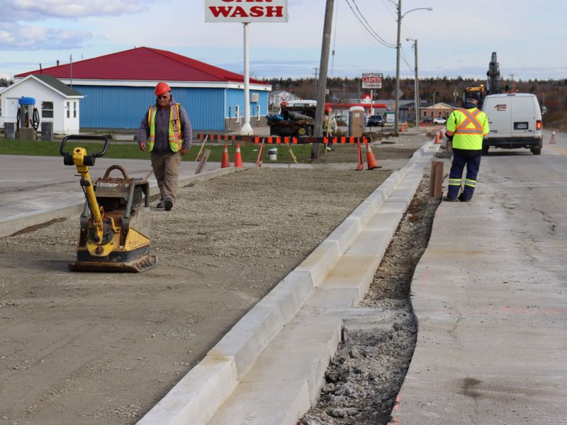 Curbing and trail development on Haley Road.