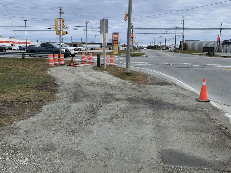 New sidewalk added on Starrs Road in front of Home Hardware.