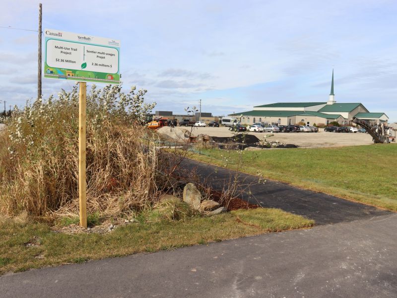 Phase 3 trail on Forest Street connecting to phase 1 trail on Haley Road.