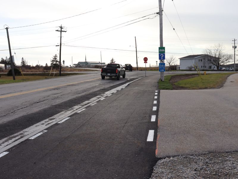 Haley Road trail looking south toward Parade Street.