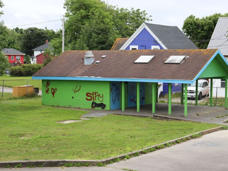 One of two buildings now demolished ot make wasy for revitalization.