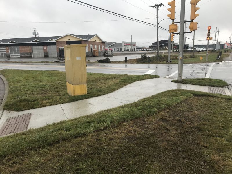 New sidewalk added on Starrs Road in front of Home Hardware.